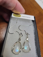 Load image into Gallery viewer, Custom Wire Wrapped Moonstone Earrings Sterling Silver