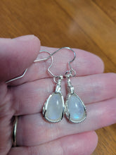 Load image into Gallery viewer, Custom Wire Wrapped Moonstone Earrings Sterling Silver