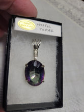 Load image into Gallery viewer, Custom Wire Wrapped Faceted Mystic Topaz Necklace/Pendant Sterling Silver