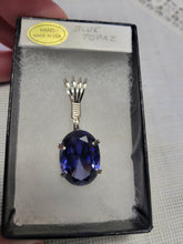 Load image into Gallery viewer, Custom Wire Wrapped Faceted Blue Topaz Necklace/Pendant Sterling Silver
