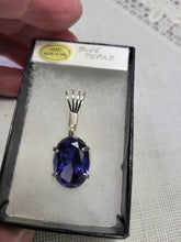 Load image into Gallery viewer, Custom Wire Wrapped Faceted Blue Topaz Necklace/Pendant Sterling Silver