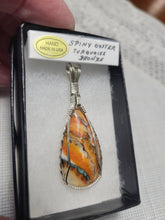 Load image into Gallery viewer, Custom Wire Wrapped Spiny Oyster Turquoise & Bronze Necklace/Pendant Sterling Silver
