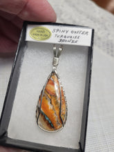 Load image into Gallery viewer, Custom Wire Wrapped Spiny Oyster Turquoise & Bronze Necklace/Pendant Sterling Silver