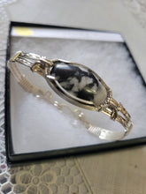 Load image into Gallery viewer, Custom Cut Polished & Wire Wrapped Limestone/Calcite Bracelet Sterling Silver Size 7