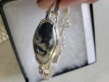 Load image into Gallery viewer, Custom Cut Polished & Wire Wrapped Limestone/Calcite Bracelet Sterling Silver Size 7
