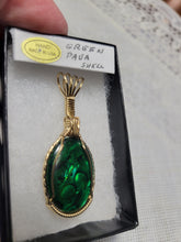 Load image into Gallery viewer, Custom Wire Wrapped Green Paua Shell Necklace/Pendant 14kgf
