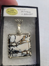 Load image into Gallery viewer, Custom Wire Wrapped White Buffalo & Bronze Necklace/Pendant Sterling Silver