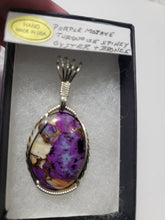 Load image into Gallery viewer, Custom Wire Wrapped Purple Mojave Turquoise Spiny Oyster Necklace/Pendant SS