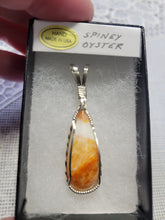 Load image into Gallery viewer, Custom Wire Wrapped Spiny Oyster Necklace Pendant Sterling Silver