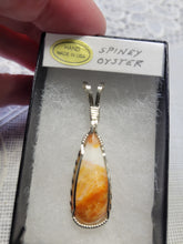 Load image into Gallery viewer, Custom Wire Wrapped Spiny Oyster Necklace Pendant Sterling Silver