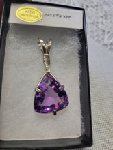 Load image into Gallery viewer, Custom Wire Wrapped Faceted Amethyst Necklace/Pendant Sterling Silver