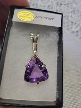 Load image into Gallery viewer, Custom Wire Wrapped Faceted Amethyst Necklace/Pendant Sterling Silver