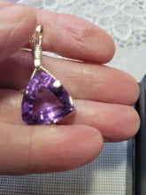 Load image into Gallery viewer, Custom Wire Wrapped Faceted Amethyst Necklace/Pendant Sterling Silver
