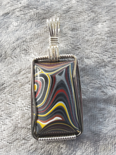 Load image into Gallery viewer, Custom Wire Wrapped Fordite Necklace/Pendant In Sterling Silver Wire