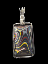 Load image into Gallery viewer, Custom Wire Wrapped Fordite Necklace/Pendant In Sterling Silver Wire