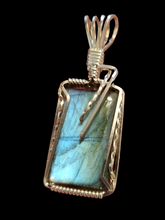 Load image into Gallery viewer, Custom Wire Wrapped Labradorite Necklace/Pendant in Sterling Silver