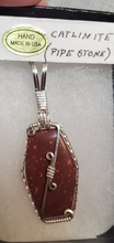 Load image into Gallery viewer, Custom Wire Wrapped Catlinite (Pipestone)Necklace/Pendant Sterling Silver
