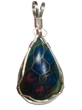 Load image into Gallery viewer, Custom Wire Wrapped Alumalite Recycled Aircraft Material Necklace/Pendant Sterling Silver