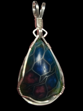 Load image into Gallery viewer, Custom Wire Wrapped Alumalite Recycled Aircraft Material Necklace/Pendant Sterling Silver