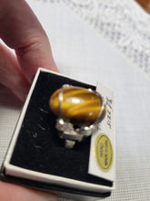 Load image into Gallery viewer, Custom Wire Wrapped Tigereye Ring Size 7 1/2 Sterling Silver