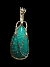 Load image into Gallery viewer, Custom Wire Wrapped AAA+ Amazonite Morefield Mine VA Necklace/Pendant Sterling Silver