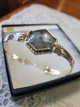 Load image into Gallery viewer, Custom Wire Wrapped Gray Moonstone from Montpelier, VA Bracelet Size 7 1/4 Sterling Silver