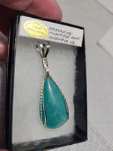 Load image into Gallery viewer, Custom Wire Wrapped AAA+ Amazonite Morefield Mine VA Necklace/Pendant Sterling Silver