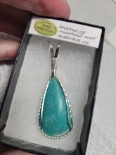 Load image into Gallery viewer, Custom Wire Wrapped AAA+ Amazonite Morefield Mine VA Necklace/Pendant Sterling Silver