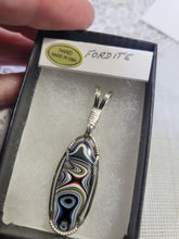 Load image into Gallery viewer, Custom Wire Wrapped Fordite Necklace/Pendant Sterling Silver