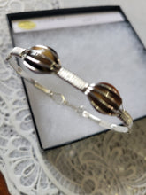 Load image into Gallery viewer, Custom Wire Wrapped Tiger Eye Bracelet Size 7 Sterling Silver