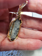 Load image into Gallery viewer, Custom Wire Wrapped Kyanite from Willis Mt. VA Necklace/Pendant 14kgf