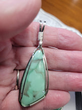 Load image into Gallery viewer, Custom Wire Wrapped Green Variscite Set: Necklace/Pendant Earrings Sterling Silver