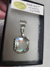 Load image into Gallery viewer, Custom Wire Wrapped Faceted Radiant Mystic Topaz Necklace/Pendant Sterling silver