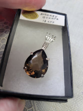 Load image into Gallery viewer, Custom Wire Wrapped 13 ct Faceted Smokey Quartz Necklace/Pendant Sterling Silver