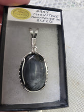 Load image into Gallery viewer, Custom Cut Polished &amp; Wire Wrapped Gray Moonstone Montpelier VA Necklace/Pendant Sterling Silver