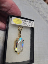 Load image into Gallery viewer, Custom Wire Wrapped Faceted Radiant Mystic Topaz 15 cts. Necklace/Pendant 14kgf