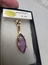 Load image into Gallery viewer, Custom Wire Wrapped Faceted Amethyst 14kgf Necklace/Pendant