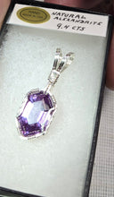 Load image into Gallery viewer, Custom Wire wrapped Faceted Natural Alexandrite 9.4 ct. Necklace/Pendant Sterling Silver