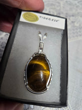 Load image into Gallery viewer, Custom Wire Wrapped Tiger Eye Necklace/Pendant Sterling Silver