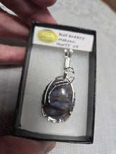 Load image into Gallery viewer, Custom Wire Wrapped Blue Quartz Madison County VA Necklace/Pendant Sterling Silver