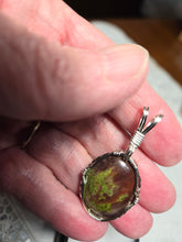Load image into Gallery viewer, Custom Wire Wrapped Metabasalt Rockbridge County VA Necklace/Pendant Sterling Silver