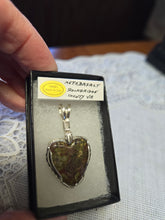 Load image into Gallery viewer, Custom Wire Wrapped Metabasalt Heart Necklace/Pendant Sterling Silver