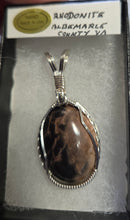 Load image into Gallery viewer, Custom Wire Wrapped Rhodonite Albemarle County VA Necklace/Pendant Sterling Silver
