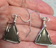 Load image into Gallery viewer, Custom Cut &amp; Polished Hokie Stone From Virginia Tech Gray Quarry Set: Earrings, Necklace/Pendant Sterling Silver