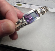 Load image into Gallery viewer, Custom Wire Wrapped Faceted Rainbow Lavender Flourite 11 ct. Bracelet Sterling Silver Size 7