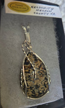 Load image into Gallery viewer, Custom Cut Polished &amp; Wire Wrapped Nelsonite VA State Stone Necklace/Pendant Sterling Silver