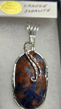 Load image into Gallery viewer, Custom Wire Wrapped Orange Sodalite Necklace/Pendant Sterling Silver