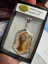 Load image into Gallery viewer, Custom Wire Wrapped Rare Natural Hourglass Selenite from Jet Oklahoma Necklace/Pendant Sterling Silver