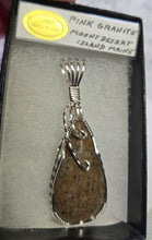 Load image into Gallery viewer, Custom Cut &amp; Polished Pink Granite Mount Desert Island Maine Necklace/Pendant Sterling