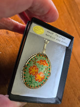 Load image into Gallery viewer, Custom Wire Wrapped Hand Painted Ostrich Egg Shell Necklace/Pendant Sterling Silver